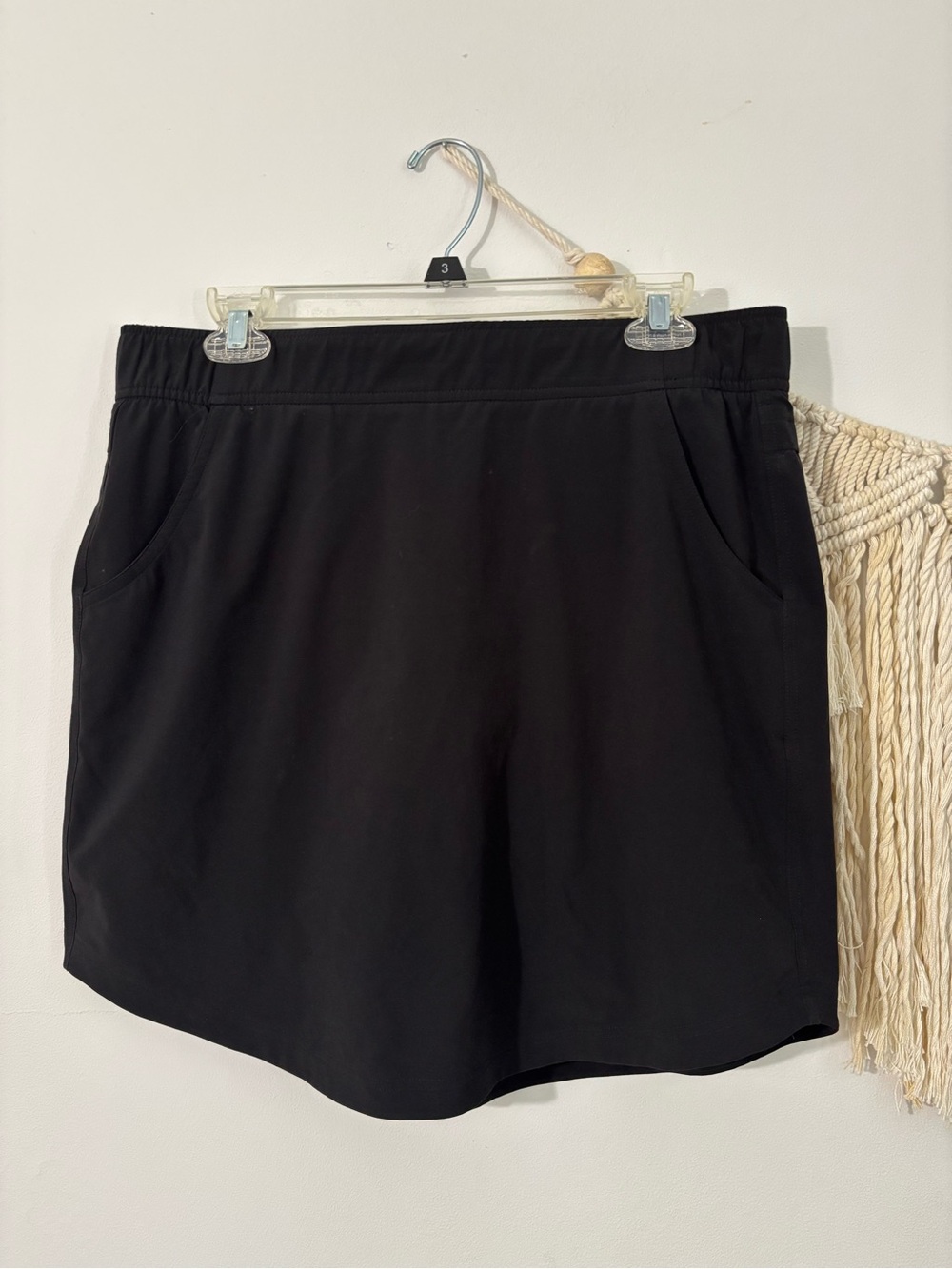 Eddie Bauer Black Active Skort with Side Pockets and Zippered Back Pocket